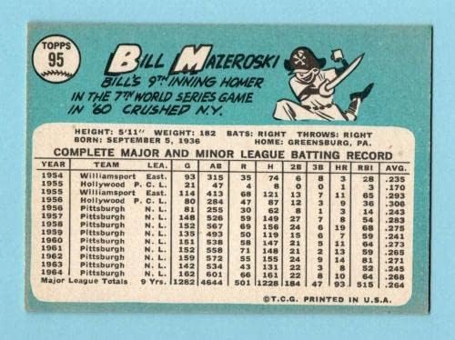 1965 Topps 95 ביל מזרוסקי פיטסבורג פיראטים כרטיס בייסבול אקס/MT - כרטיסי בייסבול מטלטלים