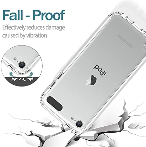 מארז Zoeirc עבור iPod Touch 6/Touch 5/Touch 7 Case עם מגן מסך זכוכית מחוסמת, רך 360 גוף מלא גוף מלא פגוש היברידי Crystal Crystal Charg