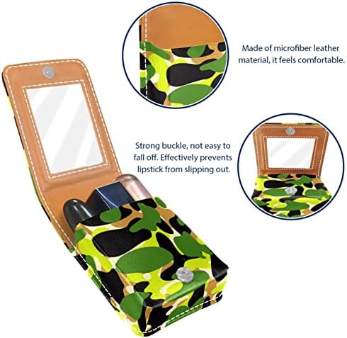 הסוואה צבאי ירוק שפתון ארגונית עם מראה שפתון אחסון תיבת תיק נשיאה