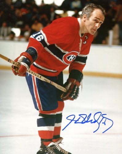 אנרי ריצ'רד חתם / חתימה על מונטריאול קנדינס תצלום 8x10. כולל תעודה אמיתית של אותנטיות יוצרת FANEXPO & HOBBY STAR. מקורי חתימת הוקי NHL.