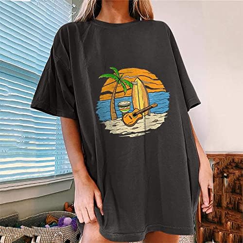 חולצת טופ חולצה גרפית לנשים סתיו ביגוד קיץ שרוול קצר כותנה כותנה חוף הטרקלין i3 i3