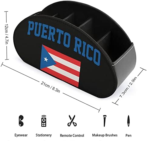 דגל פוארטו ריקו קופסת מארגן שלט רחוק עם 5 תאים קופסת אחסון מרחוק טלוויזיה לחדר שינה סלון חדר אמבטיה אחד בגודל אחד