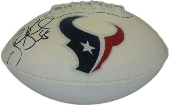 ברוקס ריד חתימה/חתמה על יוסטון טקסנס לוגו לבן כדורגל JSA 12834 - כדורגל חתימה