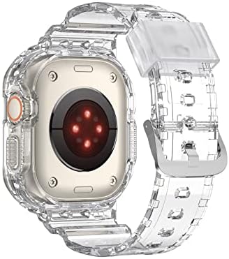 מארז סיליקון שקוף של AMALL לסדרת Apple Watch 8 49 ממ גומי אולטרה כיסוי מלא משולב רצועה משולבת צמיד עבור iWatch8 Correa