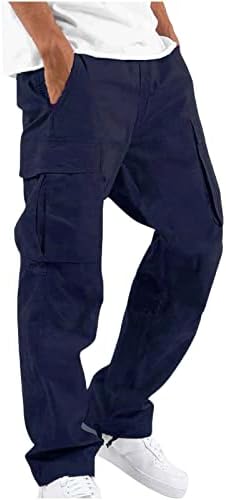 מכנסי מטען לגברים בסתיו חורף קטיפה מרופדת בצבע מוצק מזדמן רב-כיס כושר ספורט חיצוני מכנסיים ישרים