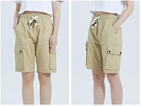 מכנסי מטען לנשים Vtuaol מכנסיים קצרים מזדמנים מותניים מזדמנים נוחים מכנסיים קצרים כושר
