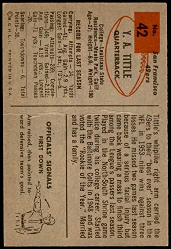 1954 באומן 42 Y.A. Tittle San Francisco 49ers כרטיסי דין 2 - 49ers טובים