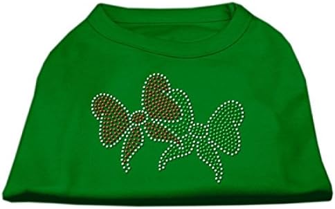 מוצרי חיות מחמד של מיראז 'קשתות חג המולד בגודל 12 אינץ' חולצת הדפס ריינסטון לחיות מחמד, בינוני, ירוק אמרלד