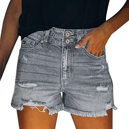 מכנסי ג'ין קצרים נשים נמתחות מותניים גבוהות ג'ינס קצרים מזדמנים חופשת קיץ חוף מכנסיים קצרים