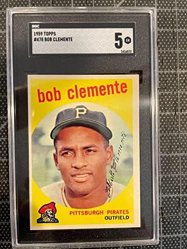 1959 Topps 478 Roberto Clemente Pittsburgh Pirates כרטיס בייסבול SGC 5 Ex - קלפי בייסבול Slabbed