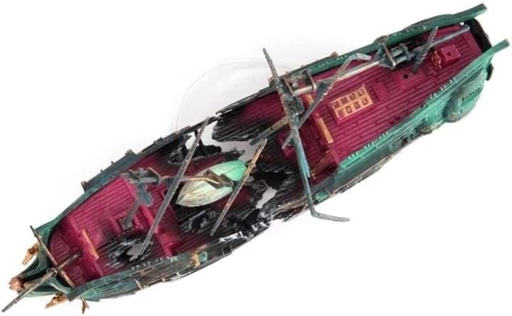 בודקון גדול אקווריום סירת עיצוב עיצוב פלסטיק סט שרף מיכל דגים קישוטים לאביזרי עיצוב אקווריום