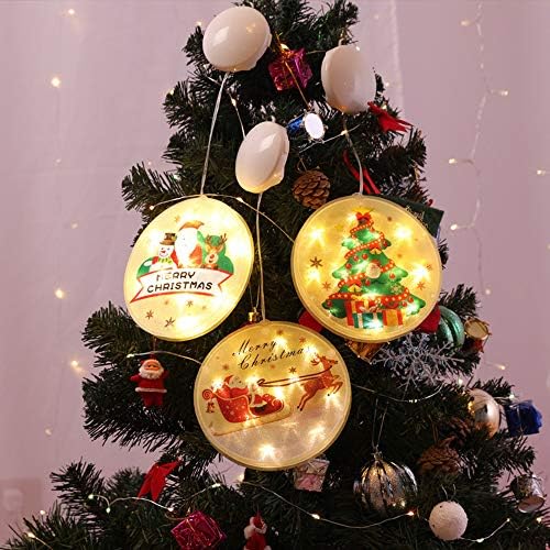 6 יחידות LED אורות קישוט כוס יניקה פנסי חג המולד אורות חג המולד אורות קישוט חלון אורות כוכב אורות סידור אורות מיתרים